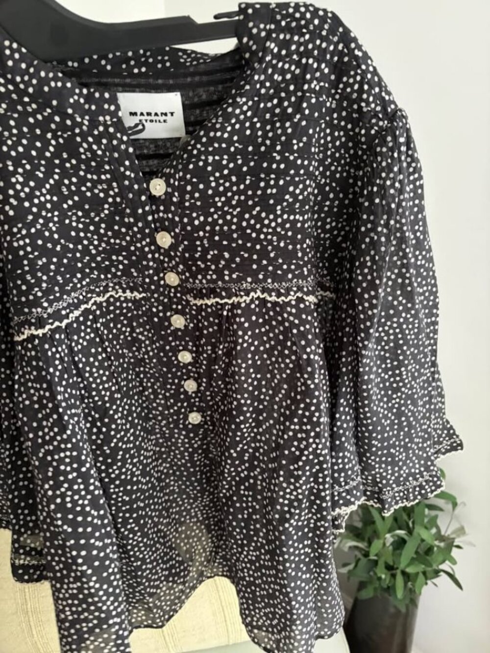 Isabel Marant Étoile Douna Blouse in Black/Ecru - Picture 3 of 5